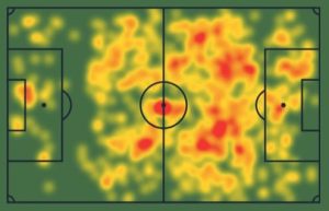 Bologna's Joshua Zirkzee's 2023/24 heatmap until Christmas