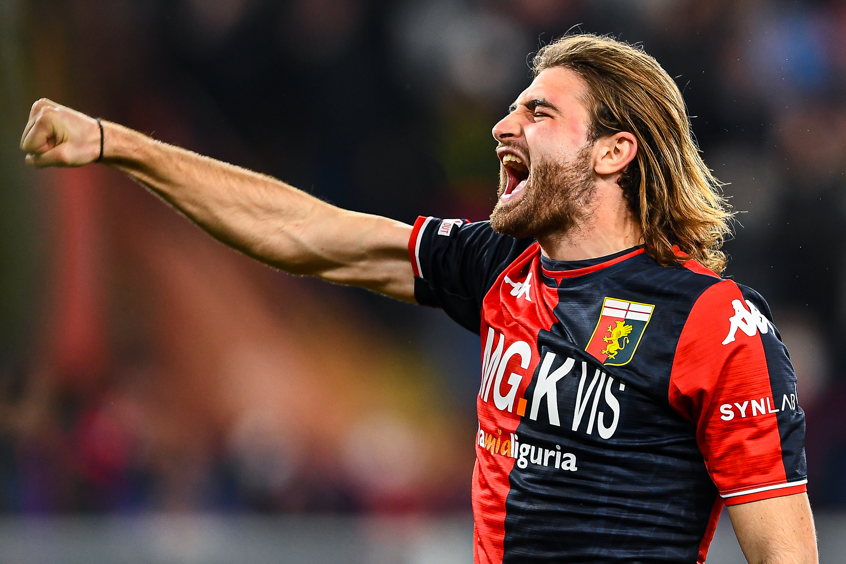 Genoa, Italy. 30 April 2022. Manolo Portanova of Genoa CFC in action during  the Serie A football match between UC Sampdoria and Genoa CFC. Credit:  Nicolò Campo/Alamy Live News Stock Photo - Alamy