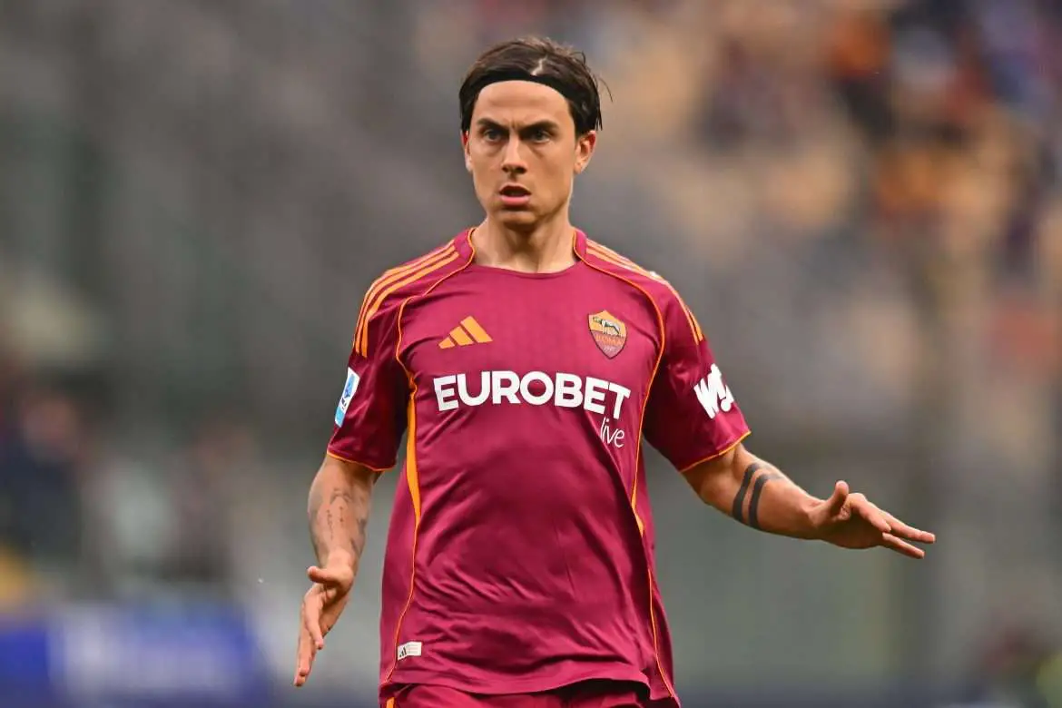 Roma man Paulo Dybala features in a Serie A match against Parma